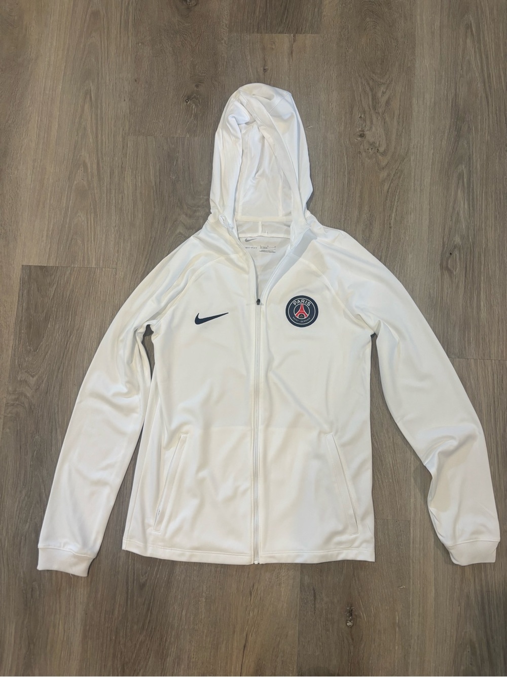 Kids Nike White PSG Full-Zip Hoodie Jacket